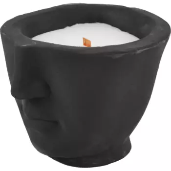 Свеча в гипсе Амфион серая 9 см