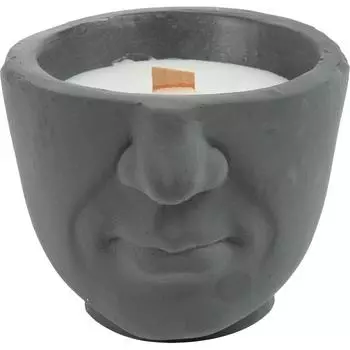 Свеча в гипсе Орней, цвет серый