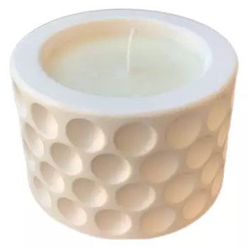 Свеча в стакане Podari Горошки белый 7.5 см