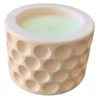 Свеча в стакане Podari Горошки пудровый 7.5 см