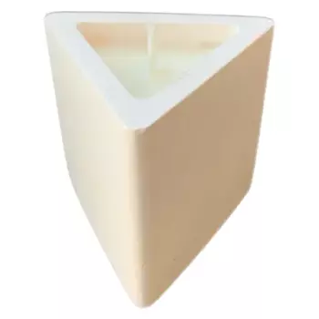 Свеча в стакане Podari Треугольник белый 7.5 см