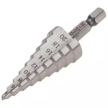 Сверло ступенчатое по металлу Kranz HSS 4-20x76 мм