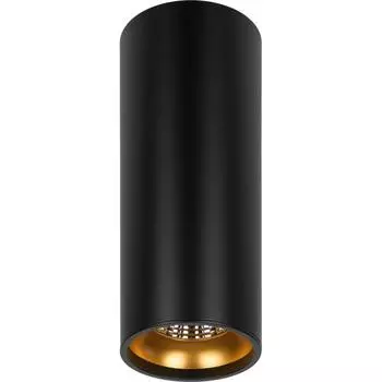 Светильник накладной светодиодный Gauss 12 Вт 3000 K 200 мм цвет чёрный/золотой