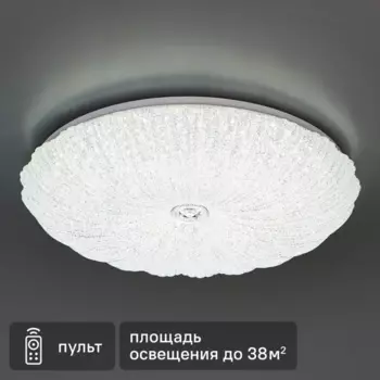 Светильник настенно-потолочный светодиодный Сонекс Piko Fortuna с пультом управления 72 Вт 38 м круг нейтральный белый свет цвет белый