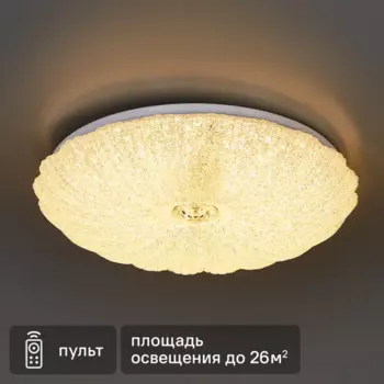 Светильник настенно-потолочный светодиодный Сонекс Piko Fortuna с пультом управления 48 Вт 26 м нейтральный белый свет цвет белый