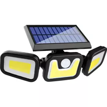 Светильник настенный светодиодный уличный на солнечных батареях Tendenza TZ-GL001 IP44 с датчиком движения цвет черный 1 режим: холодный белый свет