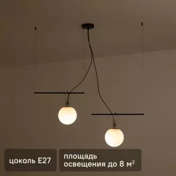 Светильник подвесной Anda 2 лампы 8 м цвет черный/белый
