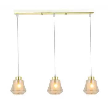 Светильник подвесной Edda, 3 лампы, 10 м², цвет золотой