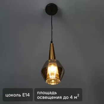 Светильник подвесной FR8008PL-01GB 1 лампа 2 м цвет зеркально дымчатый