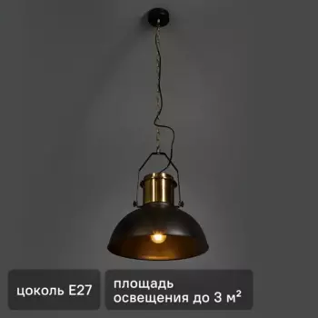 Светильник подвесной Inspire Ted, 1 лампа, 3 м, цвет черный