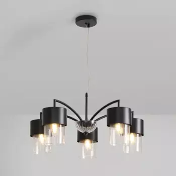 Светильник подвесной Lumin 5 ламп 18 м цвет прозрачный/черный