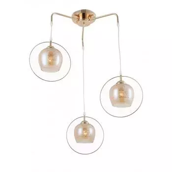 Светильник подвесной Marti, 3 лампы, 10 м², цвет золотой