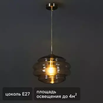 Светильник подвесной Ruche 1 лампа 4 м цвет серебристый