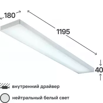 Светильник светодиодный Эра SPO-920 32 Вт 1195x180 мм 4000 К IP20