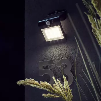 Светильник светодиодный уличный на солнечных батареях Inspire Kano IP44 с датчиком движения и освещённости, цвет чёрный