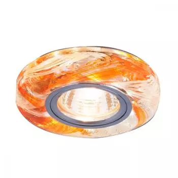 Светильник точечный встраиваемый Elektrostandard 2191, MR16 с LED-подсветкой под отверстие 65 мм, 3 м², цвет оранжевый