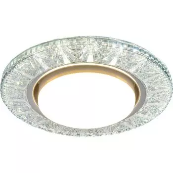 Светильник точечный встраиваемый Elektrostandard 3022 с LED-подсветкой под отверстие 95 мм, 2 м², цвет прозрачный