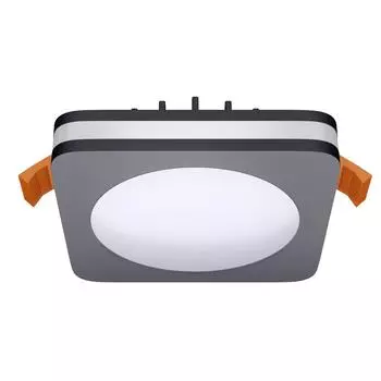 Светильник точечный встраиваемый квадратный Albina 80 мм, 3.3 м², тёплый белый свет, цвет чёрный