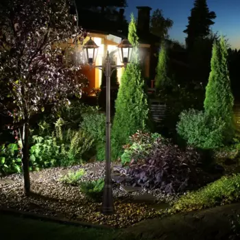 Светильник уличный напольный Kreaforta Whillans 2 лампы 200 см цвет бронзовый