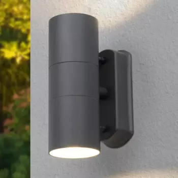 Светильник уличный настенный Kreaforta Vargato под лампу GU10 2x35 Вт IP44 цвет серый