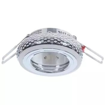 Светильник встраиваемый круглый Gauss Backlight BL085 с LED-подсветкой под отверстие 60 мм, 1.5 м², цвет хром/белый