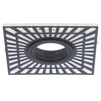 Светильник встраиваемый квадратный Gauss Backlight BL126 с LED-подсветкой под отверстие 65 мм, 1.5 м², цвет чёрный