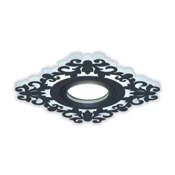 Светильник встраиваемый квадратный Gauss Backlight BL129 с LED-подсветкой под отверстие 65 мм, 1.5 м², цвет чёрный