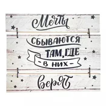 Табличка декоративная Мечты сбываются 21x25 см