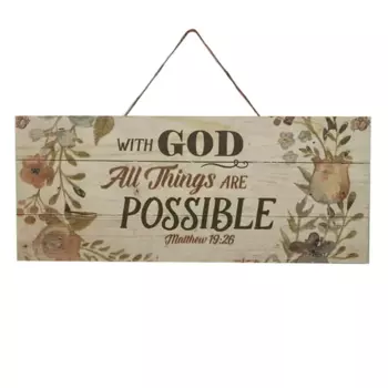 Табличка декоративная With Good All Things 10x25 см