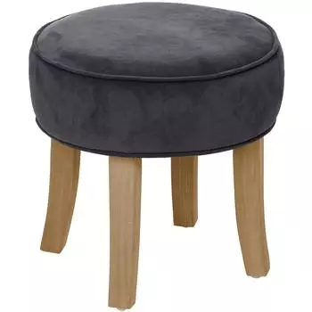 Табурет с мягкой обивкой цвет серый