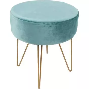 Табурет с мягкой обивкой, круглый, 35 см, цвет зелёный