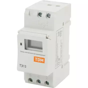 Таймер электронный TDM Electric ТЭ15-1мин/7дн-16on/off-16А-DIN