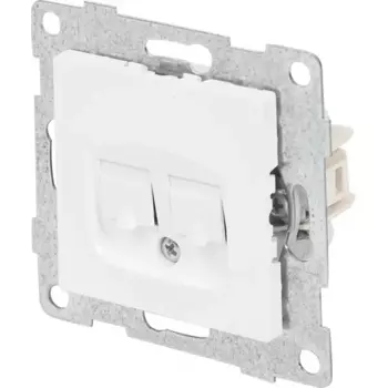 Телефонная/компьютерная розетка встраиваемая Gusi Electric Ugra RJ45 RJ12 без заземления цвет белый