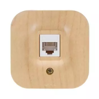 Телефонная розетка накладная Legrand Quteo RJ11, цвет дерево