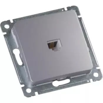 Телефонная розетка встраиваемая Hegel РСТ-400-06 цвет серебро