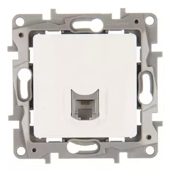 Телефонная розетка встраиваемая Legrand Etika RJ11, цвет белый