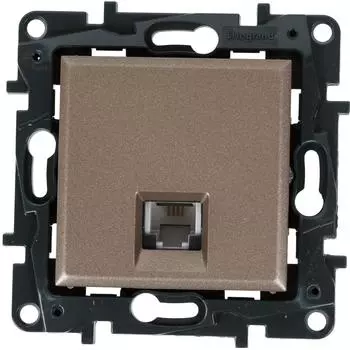 Телефонная розетка встраиваемая Legrand Structura RJ11, цвет шампань