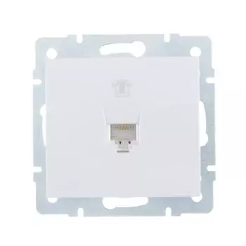 Телефонная розетка встраиваемая Lezard Rain RJ11, цвет белый