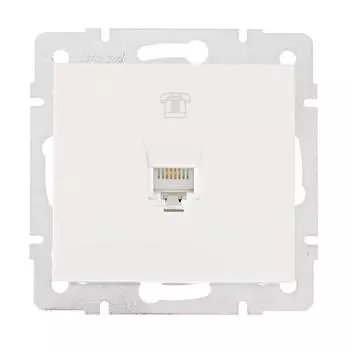 Телефонная розетка встраиваемая Lezard Rain RJ11, цвет бежевый