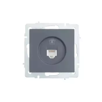 Телефонная розетка встраиваемая Lezard Vesna 742-3488-137 без заземления цвет графит