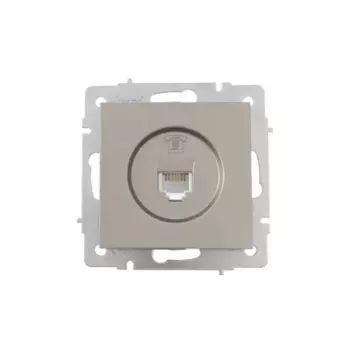 Телефонная розетка встраиваемая Lezard Vesna 742-3788-137 без заземления цвет титан