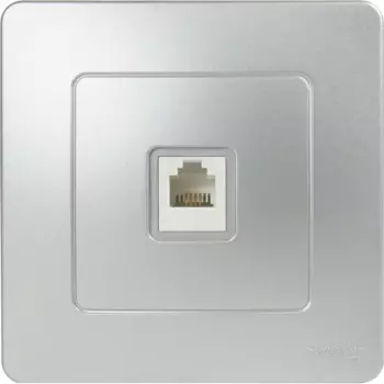 Телефонная розетка встраиваемая Systeme Electric Blanca RJ11 цвет алюминий