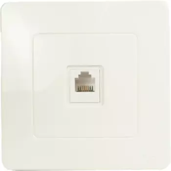 Телефонная розетка встраиваемая Systeme Electric Blanca RJ11 цвет молочный