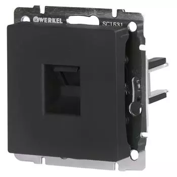 Телефонная розетка встраиваемая Werkel RJ11, цвет черный
