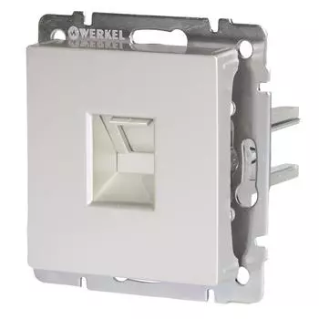 Телефонная розетка встраиваемая Werkel RJ11, цвет серебряный