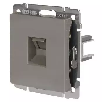 Телефонная розетка встраиваемая Werkel RJ11, цвет серо-коричневая