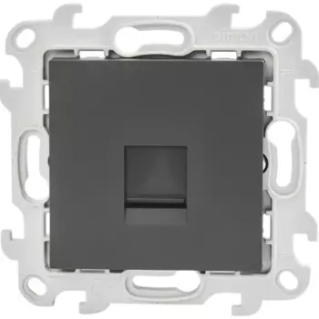 Телефонная розетка встраиваемый Simon 24 RJ11 без заземления со шторкой цвет графит