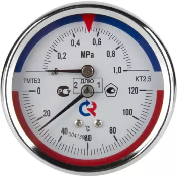 Термоманометр осевой Росма ТМТБ-31Т.1 10 бар 120С Дк80 1/2" шток 46 мм 00000002292