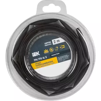 Термоусадочная трубка IEK нг-LS 6/3 мм 2 м цвет черный