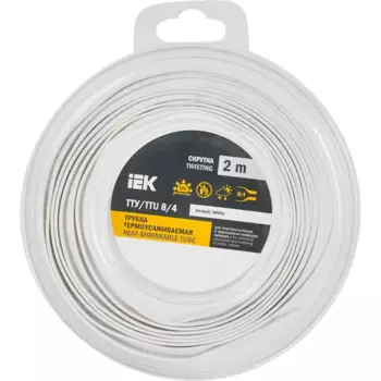 Термоусадочная трубка IEK нг-LS 8/4 мм 2 м цвет белый
